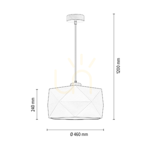 Závěsné svítidlo Finja, 1xE27, Max. 60 W, bříza/antracit, opletený kabel/krémový stínidlo, Ø 46 cm small 2