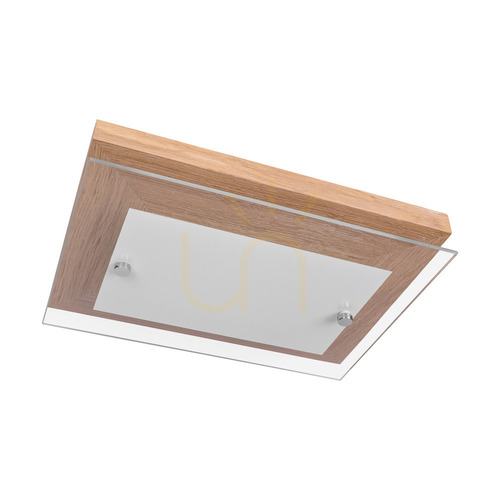 Kontrola Nástěnné svítidlo Finn 1xLED 2700 K 10 W, olejovaný dub / chromovaný kov / bílé sklo, 29 cm