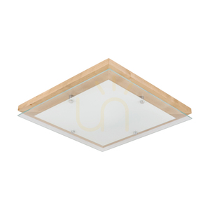 Stropní svítidlo Finn, 1xLED, 2700 K, 24 W, bříza/chromovaný kov/bílé sklo, 40 cm small 0