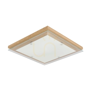 Stropní svítidlo Finn, 1xLED, 2700 K, 24 W, olejovaný dub/chromovaný kov/bílé sklo, 40 cm small 0