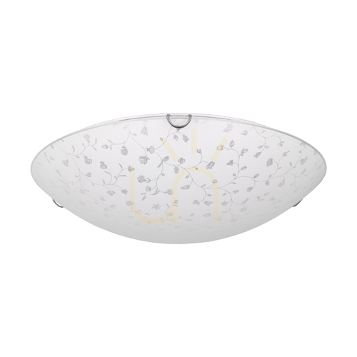 Kontrola Stropní svítidlo Flora, včetně 1 ks LED žárovky 2700 K, 18 W, chromovaný kov / bílý skleněný stínidlo, Ø 40 cm