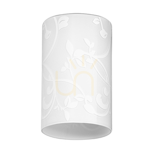 Závěsné svítidlo „Flowers“, 5xE27, Max. 60 W, chromovaný kov / kabel z průhledného PVC / bílé skleněné stínidlo s květinovým vzorem, Ø 35 cm small 1
