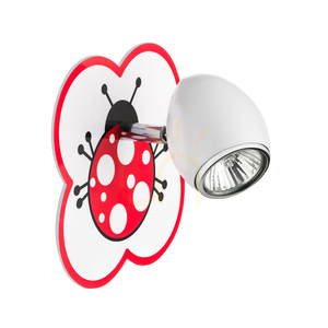 Nástěnné svítidlo Fly, 1xGU10, max. 50 W, bílé/chromované kovové s motivem berušky, 16 cm small 2
