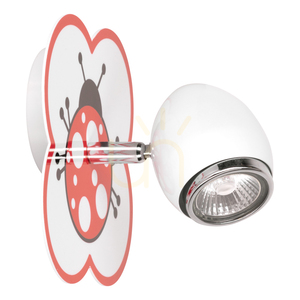 Nástěnné svítidlo Fly, 1xGU10, max. 50 W, bílé/chromované kovové s motivem berušky, 16 cm small 0
