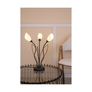 Stolní lampa Gloriosa, 3xG9, Max. 6W LED, černý kov / černý PVC kabel / bílé skleněné stínidlo, Ø 40 cm small 2