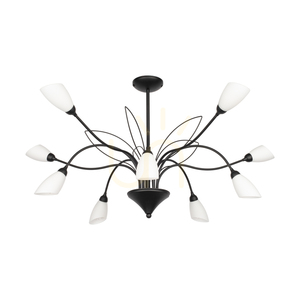 Závěsné svítidlo Gloriosa, 10xG9, Max. 6W LED, černý kov / bílé skleněné stínidlo, Ø 92 cm small 0