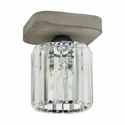 Kontrola Stropní svítidlo Glory, 1xE27, Max. 60 W, betonově šedá / čirý skleněný stínidlo, 13,5 cm