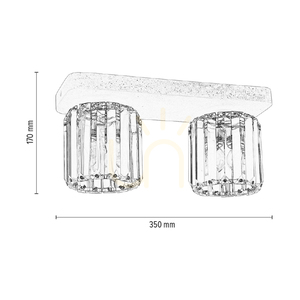 Stropní svítidlo Glory, 2xE27, Max. 60 W, betonově šedá / čirý skleněný stínidlo, 35 cm small 2