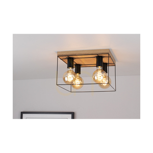 Stropní svítidlo Gretter, 4xE27, Max. 60 W, olejovaný dub/černý kov, 34 cm small 2