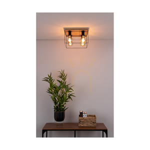 Stropní svítidlo Gretter, 4xE27, Max. 60 W, olejovaný dub/černý kov, 34 cm small 3