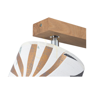 Stropní svítidlo Hoja, 2xE27, Max. 25 W, olejovaný dub / chromovaný kov / vícebarevný stínidlo z tapety, 52 cm small 4