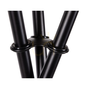 Stojací lampa Hugo, 1xE27, Max. 60 W, černý kov / černý PVC kabel / bílý celulózový stínidlo, 62 cm small 1