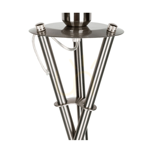Stojací lampa Hugo, 1xE27, Max. 60 W, saténově matný kov / průhledný PVC kabel / bílé stínidlo, 62 cm small 2