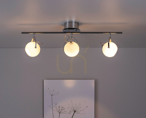 Stropní svítidlo Ida, včetně 3x LED 2700 K 3 W, chromovaný kov / bílý skleněný stínidlo, 67,5 cm small 1
