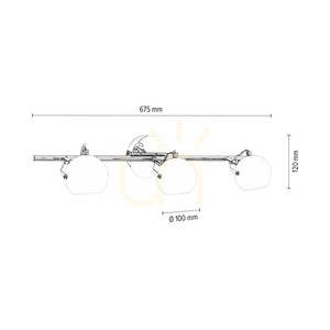 Stropní svítidlo Ida, včetně 3x LED 2700 K 3 W, chromovaný kov / bílý skleněný stínidlo, 67,5 cm small 2