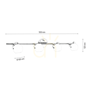 Stropní svítidlo Ida, včetně 4x LED 2700 K 3 W, chromovaný kov / bílý skleněný stínidlo, 93 cm small 2