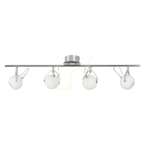 Kontrola Stropní svítidlo Ida, včetně 4x LED 2700 K 3 W, chromovaný kov / bílý skleněný stínidlo, 93 cm
