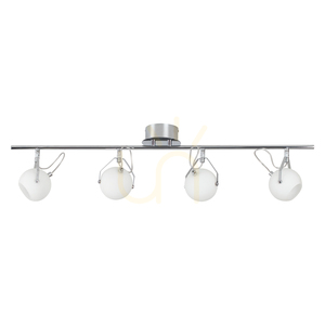 Stropní svítidlo Ida, včetně 4x LED 2700 K 3 W, chromovaný kov / bílý skleněný stínidlo, 93 cm small 0