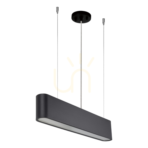 Kontrola Závěsné svítidlo Illumina, včetně 1 ks LED 3000 K 21 W, černý kov / průhledný PVC kabel / černý stínidlo 61 cm