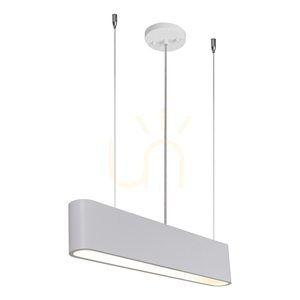 Závěsné svítidlo Illumina, včetně 1 ks LED 3000 K 35 W, bílý kov / průhledný PVC kabel / bílé stínidlo, 122 cm small 1