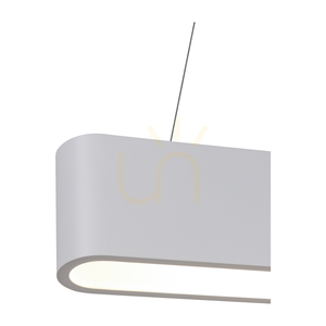 Závěsné svítidlo Illumina, včetně 1 ks LED 3000 K 35 W, bílý kov / průhledný PVC kabel / bílé stínidlo, 122 cm small 2