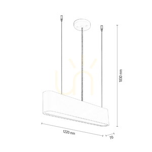 Závěsné svítidlo Illumina, včetně 1 ks LED 3000 K 35 W, bílý kov / průhledný PVC kabel / bílé stínidlo, 122 cm small 3