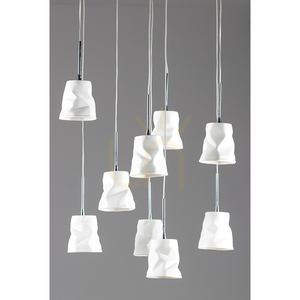 Závěsné svítidlo Joelle, 9xG4, Max. 20 W, chromovaný kov / bílý keramický stínidlo, Ø 44 cm small 1