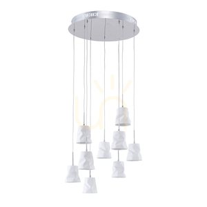 Závěsné svítidlo Joelle, 9xG4, Max. 20 W, chromovaný kov / bílý keramický stínidlo, Ø 44 cm small 0