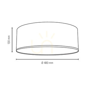Stropní svítidlo Josefina, 1xLED, 2700 K, 30 W, bílý kov/hnědý stínidlo, Ø 48 cm small 3