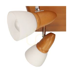Stropní svítidlo Julietta, 4xE14, Max. 40 W, bukové dřevo, třešňové dřevo/chromovaný kov, bílé skleněné stínidlo, 30 cm small 1