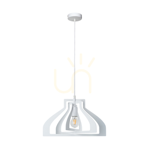 Závěsné svítidlo Justyna, 1xE27, Max. 60 W, bílý kov / bílý PVC kabel, Ø 42 cm small 0