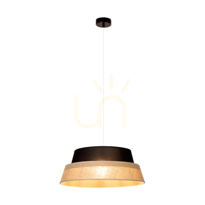 Jutové závěsné svítidlo 1xE27 Max. 60 W, černý kov / průhledný PVC kabel / černobéžový jutový stínidlo, Ø 50 cm small 1