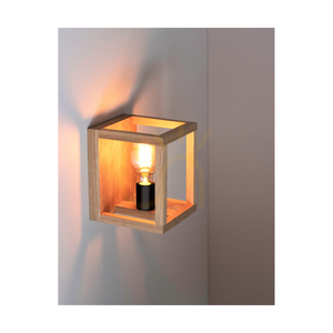 Nástěnné svítidlo Kago 1xE27 Max. 40 W, olejovaný dub / černý kov, 21,5 cm small 2