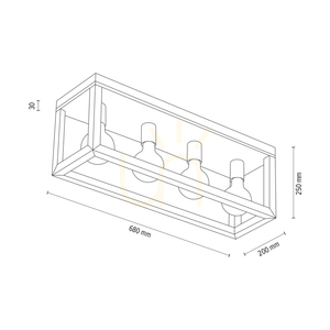 Stropní svítidlo Kago, 4xE27, Max. 60 W, olejovaný dub/chromovaný kov, 68 cm small 2