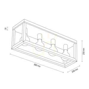 Stropní svítidlo Kago, 4xE27, Max. 60 W, olejovaný dub/černý kov, 68 cm small 2
