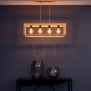 Závěsné svítidlo Spot Light KAGO 61590474, olejovaný dub a černá, 4 × E27, 90 cm small 6
