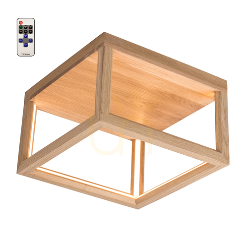 Kontrola Stropní svítidlo Kago LED, 1xLED, 3000 K, 27 W, olejovaný dub, s dálkovým ovládáním, 35,5 cm