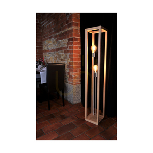 Stojací lampa Kago, 2xE27, Max. 60 W, olejovaný dub / chromovaný kov / černý opletený kabel, 25 cm small 1