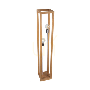 Stojací lampa Kago, 2xE27, Max. 60 W, olejovaný dub / chromovaný kov / černý opletený kabel, 25 cm small 0