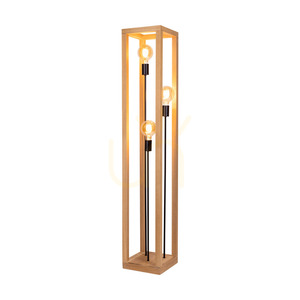 Stojací lampa Kago, 3xE27, Max. 60 W, olejovaný dub / černý kov / černý opletený kabel, 25 cm small 1