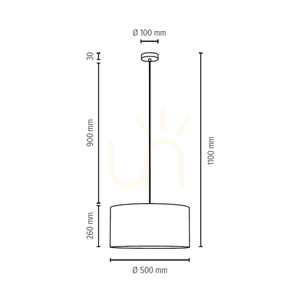 Závěsné svítidlo Kairo, 1xE27, Max. 25 W, saténový kov / průhledný PVC kabel / vícebarevný stínidlo z tapety, Ø 50 cm small 2