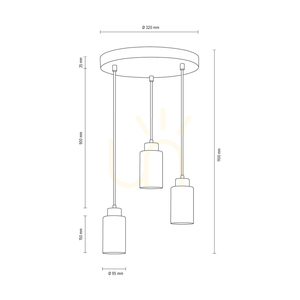 Závěsné svítidlo Karla, 3xE27, Max. 60 W, betonově šedá/průhledný PVC kabel/bílý skleněný stínidlo, Ø 32 cm small 3