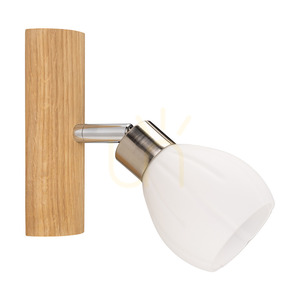 Nástěnné svítidlo Kira, včetně 1 LED žárovky G9 (max.. 3 W), olejovaný dub / saténový kov / bílé skleněné stínidlo, 17 cm small 0
