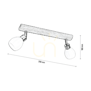 Stropní svítidlo Kira Incl. 2xG9 LED, max.. 3 W, olejovaný dub / saténový kov / bílé skleněné stínidlo, 39 cm small 4