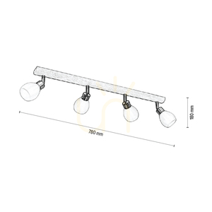 Stropní svítidlo Kira Incl. 4xG9 LED, max.. 3 W, olejovaný dub / saténový kov / bílé skleněné stínidlo, 78 cm small 4