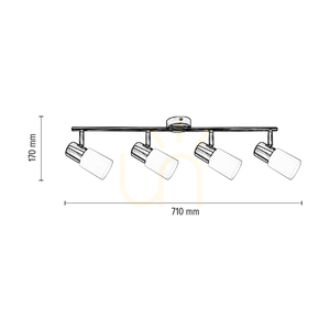 Stropní svítidlo Kira, 4xE14, Max. 40 W, chromovaný kov / bílé skleněné stínidlo, 71 cm small 2