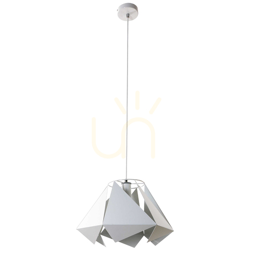 Kontrola Závěsné svítidlo Kite, 1xE27, max.. 60 W, bílý kov / bílý PVC kabel, Ø 38 cm