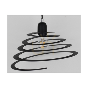 Závěsné svítidlo Komet, 1xE27, Max. 60 W, chromovaný kov / černý PVC kabel / černý kovový stínidlo, Ø 34,5 cm small 1