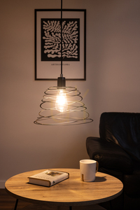 Závěsné svítidlo Komet, 1xE27, Max. 60 W, chromovaný kov / černý PVC kabel / černý kovový stínidlo, Ø 30 cm small 2