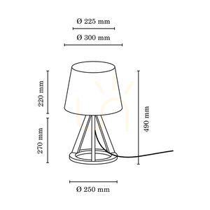 Stolní lampa Konan, 1xE27, max.. 25 W, olejovaný dub / antracitový pletený kabel / antracitový stínidlo Ø 30 cm small 2
